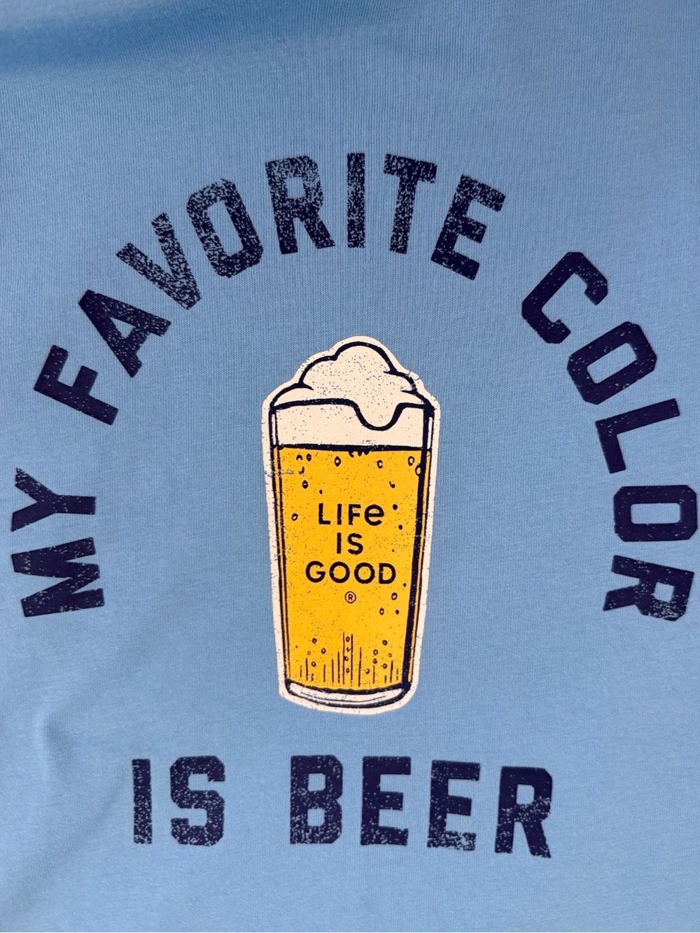 Life Is Good Crusher Tee Mens Medium My Favorite Color Is Beer Blue Long Sleeve - Picture 6 of 10